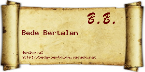 Bede Bertalan névjegykártya